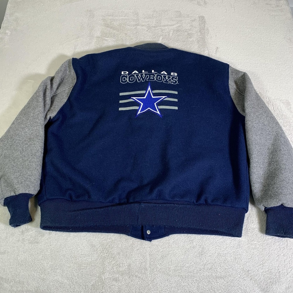Vintage Dallas Cowboys Jacket XL Blue NFL Football Letterman DeLong 90s Wool